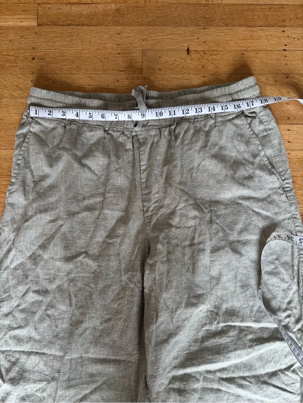 Nova Men's Green Linen Drawstring Casual Pants xxl
